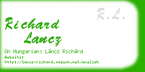 richard lancz business card