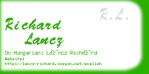 richard lancz business card